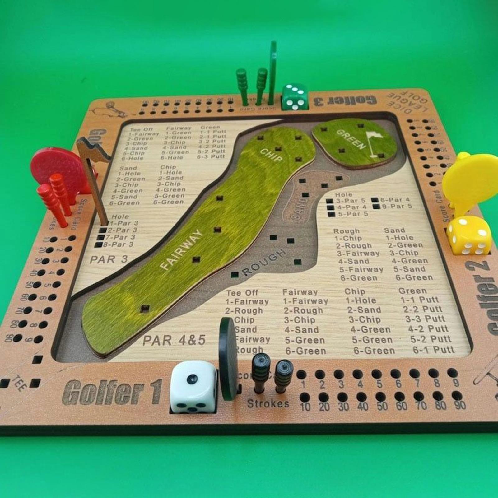 Party Games Indoor - لعبة نرد الجولف الخشبية لعبة الجولف