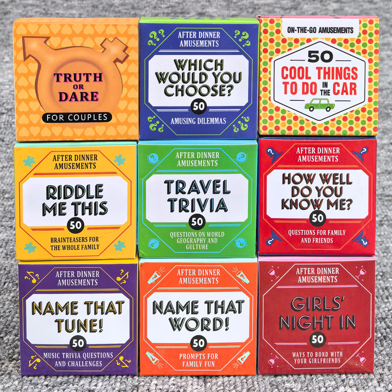 Party Games Cards - 50 قطعة من بطاقات التسلية بعد